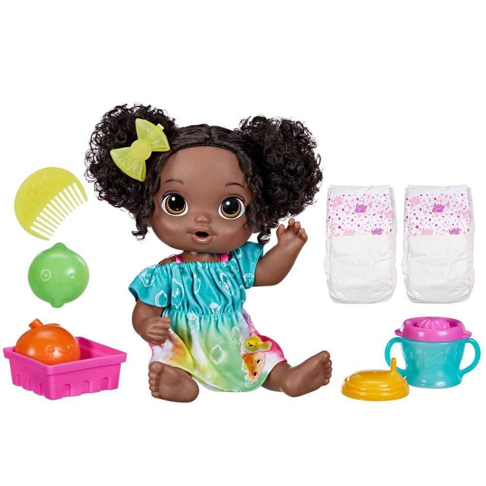 Baby Alive Fruity Sips Doll, Lime, Pretend Baby Doll Set, Kids 3 and Up, Black Hair - Baby Alive