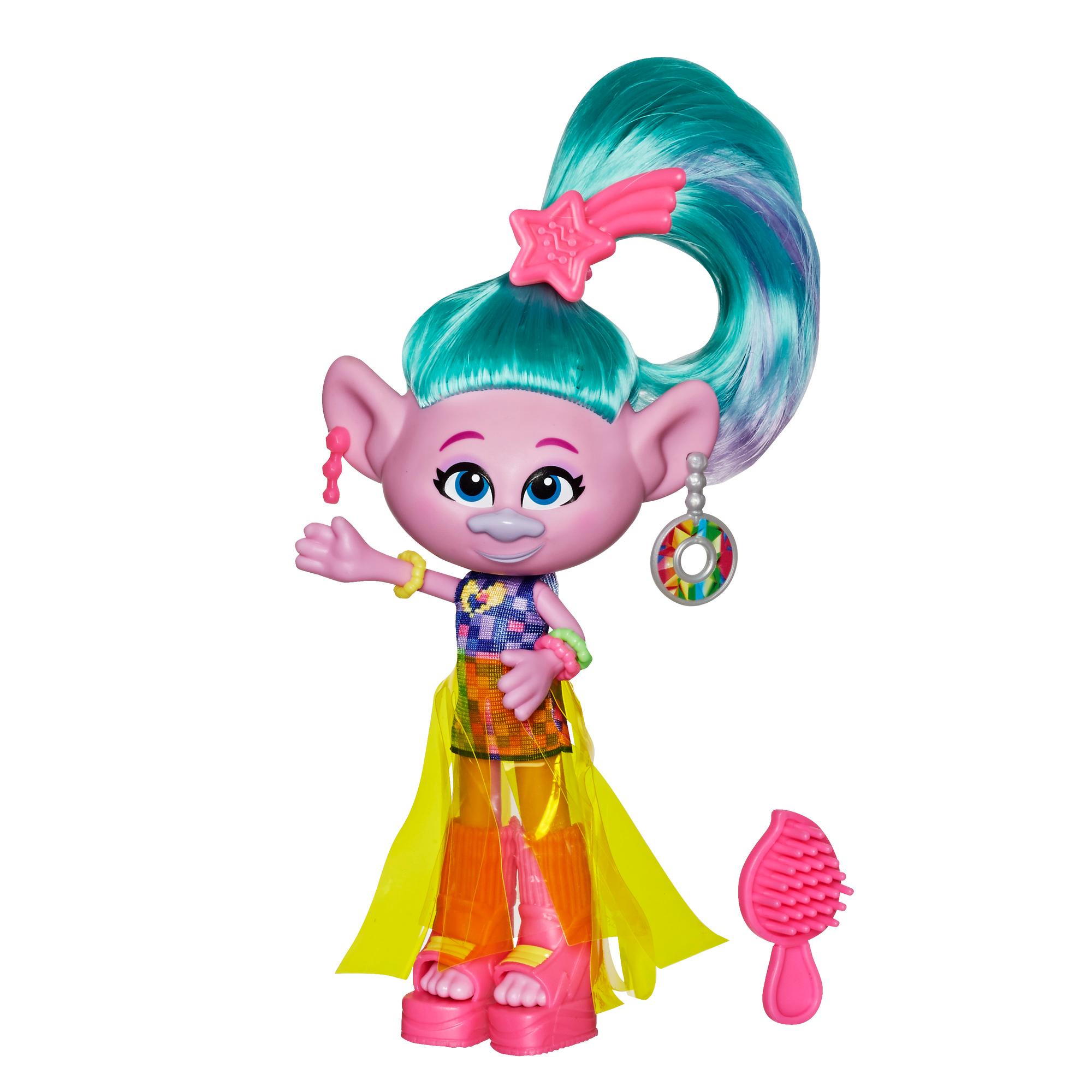 DreamWorks Trolls Glam Satin Fashion Doll with Dress, and More, Inspired by the Movie Trolls World Tour, Toy for Girls
