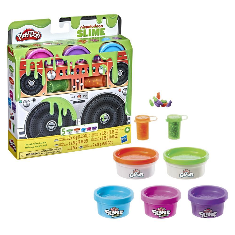 Play-Doh Nickelodeon Slime Rockin' Mix-ins Kit for Kids 4 Years and Up with  5 Colors and 3 Mix-in Bead Varieties, Non-Toxic - Play-Doh