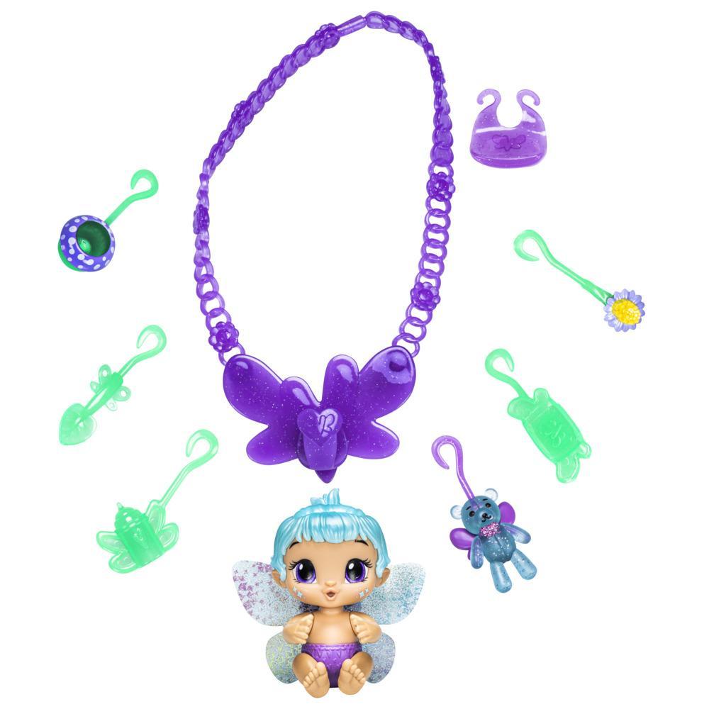 Baby Alive Glo Pixies Minis Carry ‘n Care Necklace, Lilac Pearl, 3.75-Inch Pixie Toy, Charm Necklace and Doll Carrier