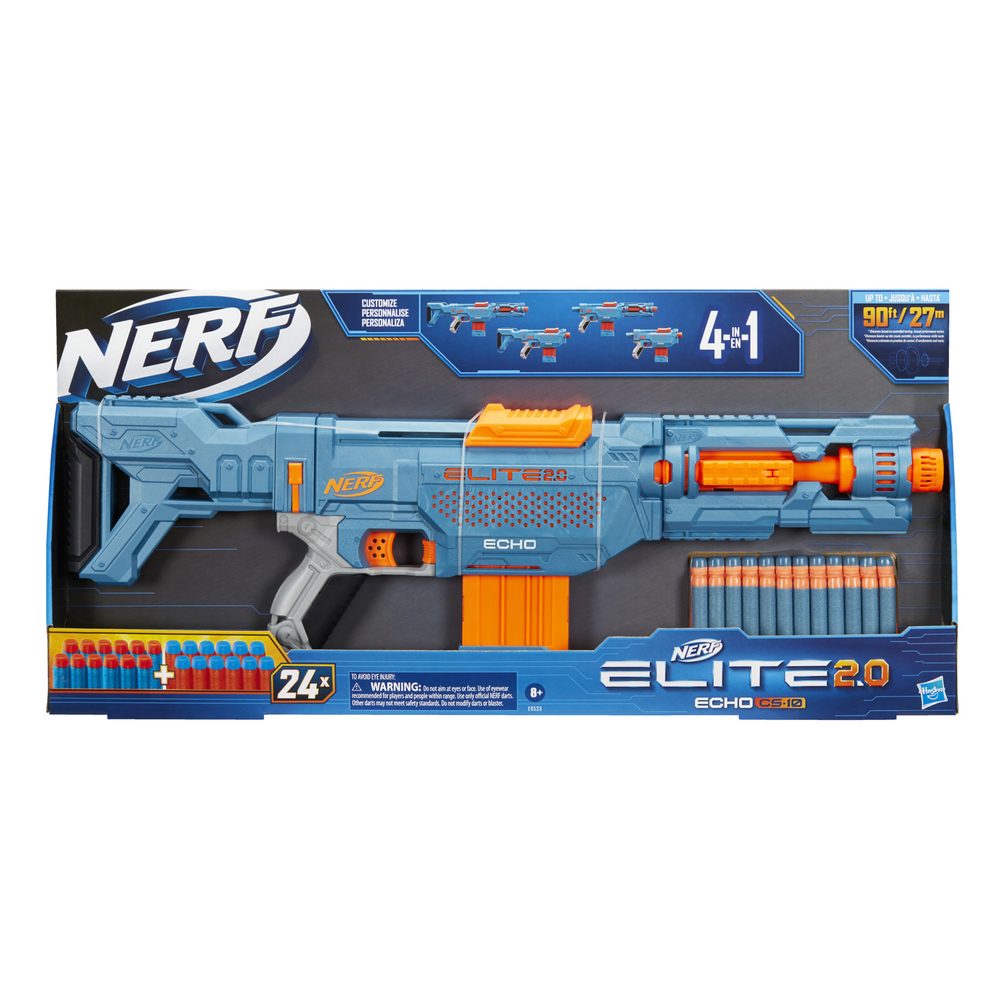 Compre Nerf elite 2.0 echo cs-10 e dardos oficiais nerf elite