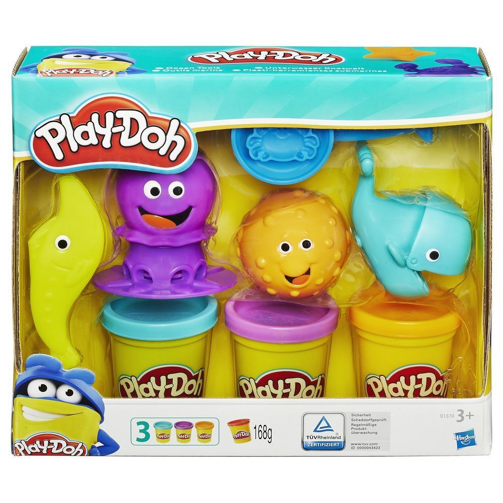 PLAY-DOH OCEAN ADVENTURES SET WITH 10 CANS OF COLORED PLAYDOH BY HASBRO 