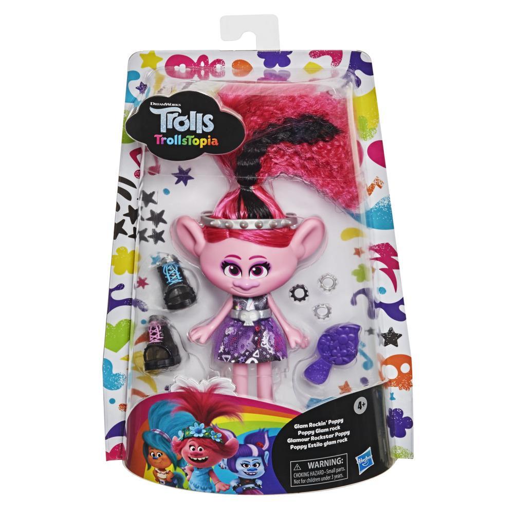 DreamWorks TrollsTopia Glam Rockin' Poppy Fashion Doll with Dress and More, Toy for Girls 4 Years and Up