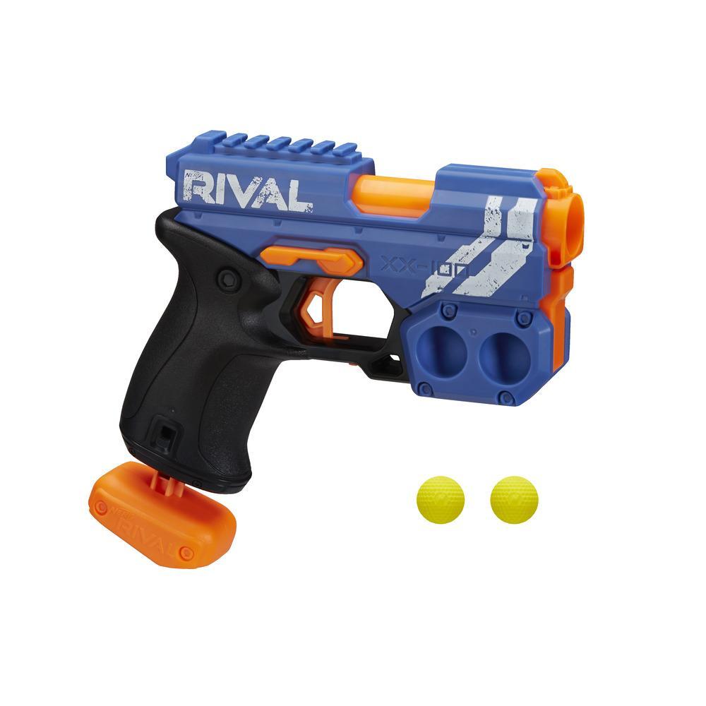 Nerf Rival Knockout XX-100 Blaster -- Round Storage, 90 FPS -- Includes 2 Official Nerf Rival Rounds -- Team Blue