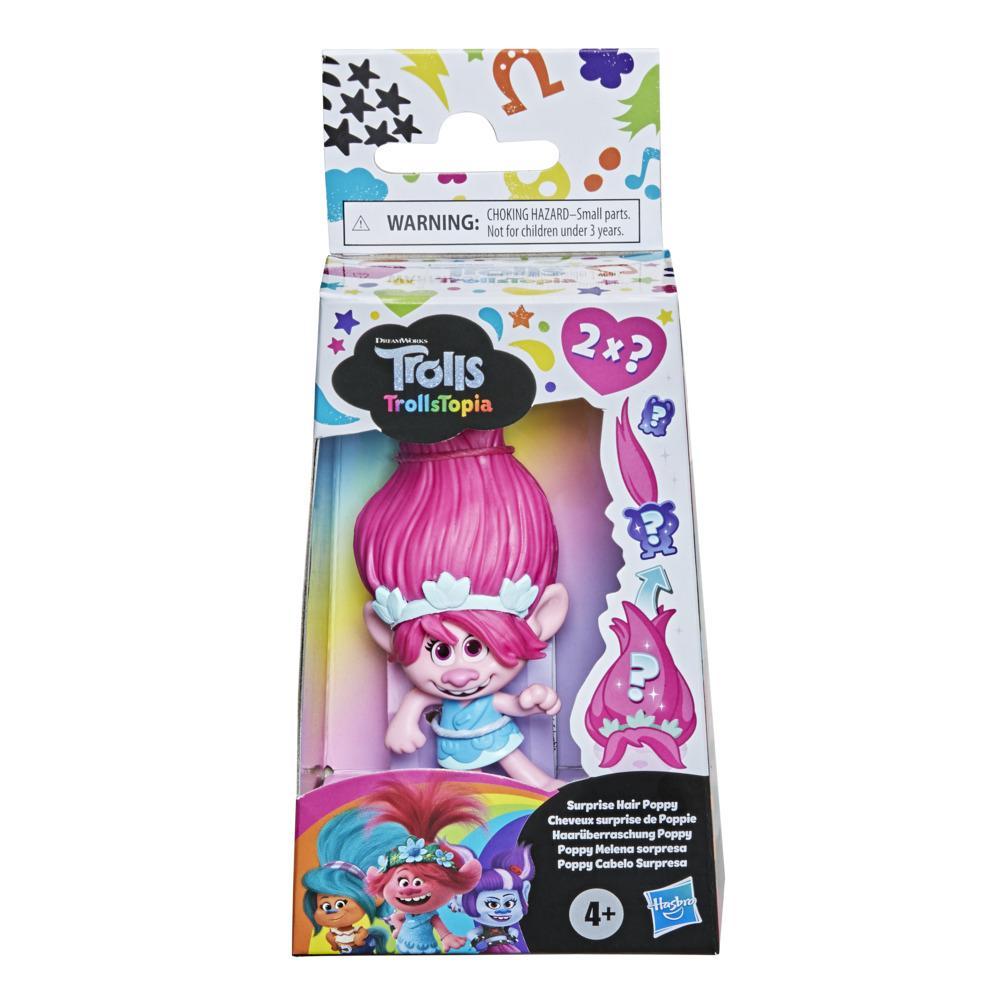 DreamWorks TrollsTopia Surprise Hair Poppy Collectible Doll, 2 Hidden Surprise Critters in Hair, Toy for Kids