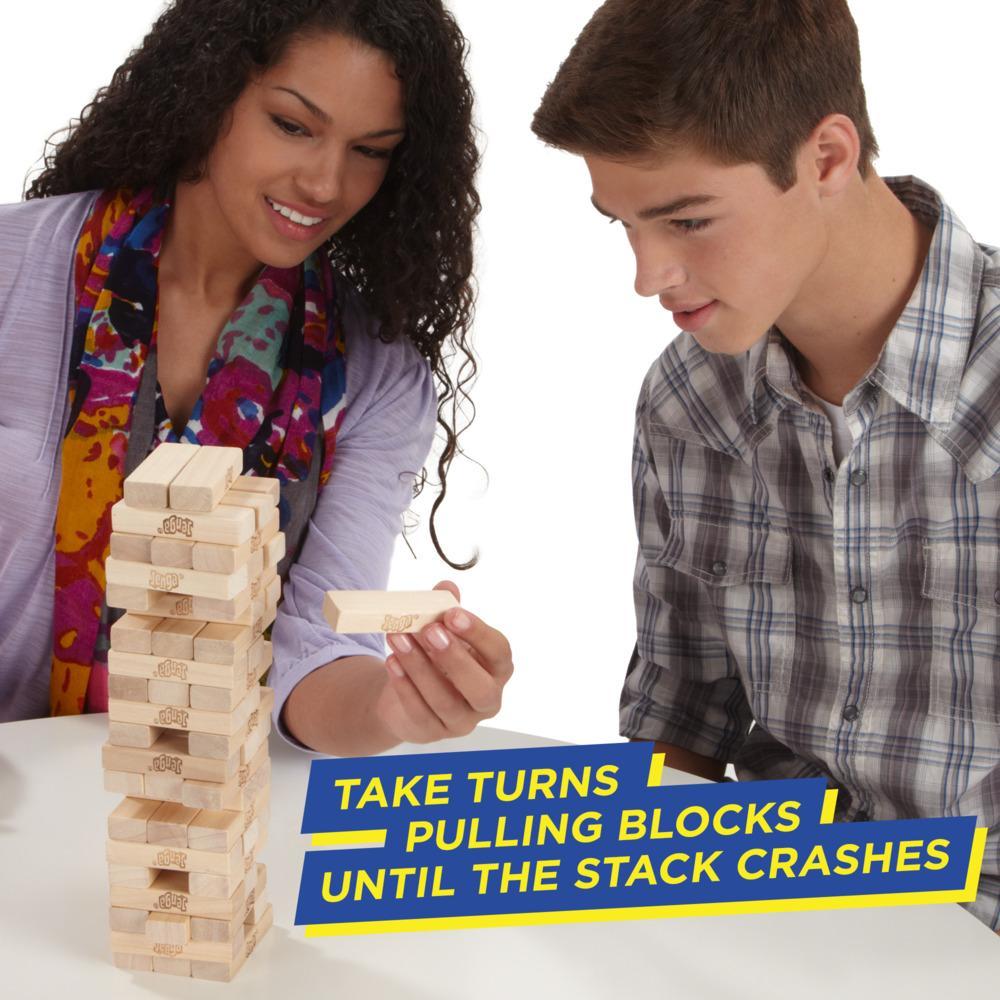 Jenga Game with Genuine Hardwood Blocks for Kids Ages 6 and Up