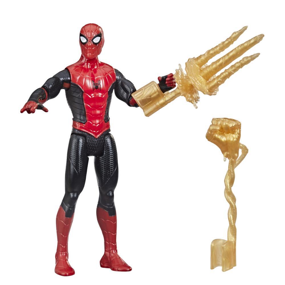 Marvel Spider-Man 6-Inch Mystery Web Gear Upgraded Black and Red Suit Spider-Man, 1 Mystery Web Gear Armor Accessory and  1 Character Accessory, Ages 4 and Up