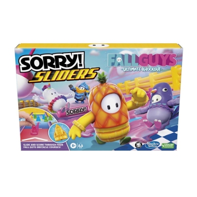 Sorry! Sliders Fall Guys Ultimate Knockout Board Game for Kids Ages 8 and Up, Exciting Twist on the Classic Hasbro Family Board Game