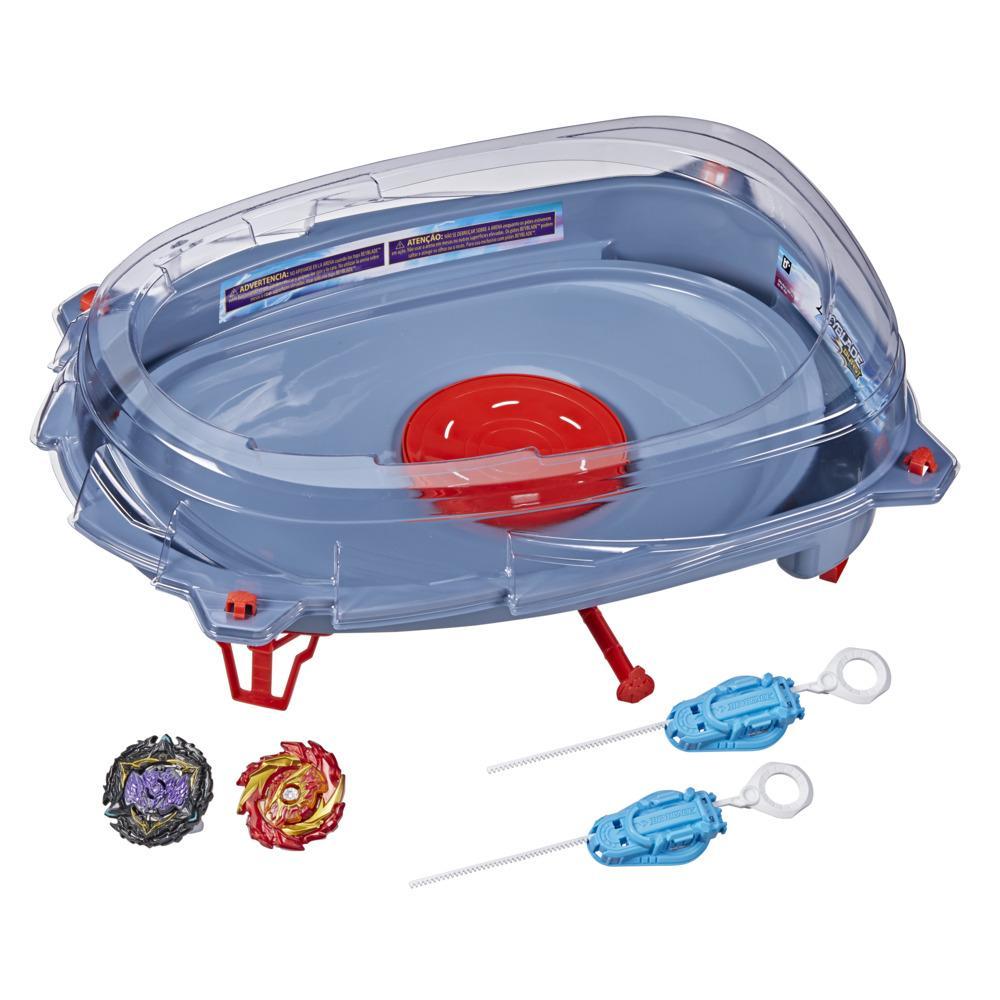 Beyblade Burst QuadStrike Light Ignite Battle Set, with Beyblade Stadium, 2  Spinning Tops, and 2 Beyblade Launchers, Toys for 8 Year Old Boys & Girls