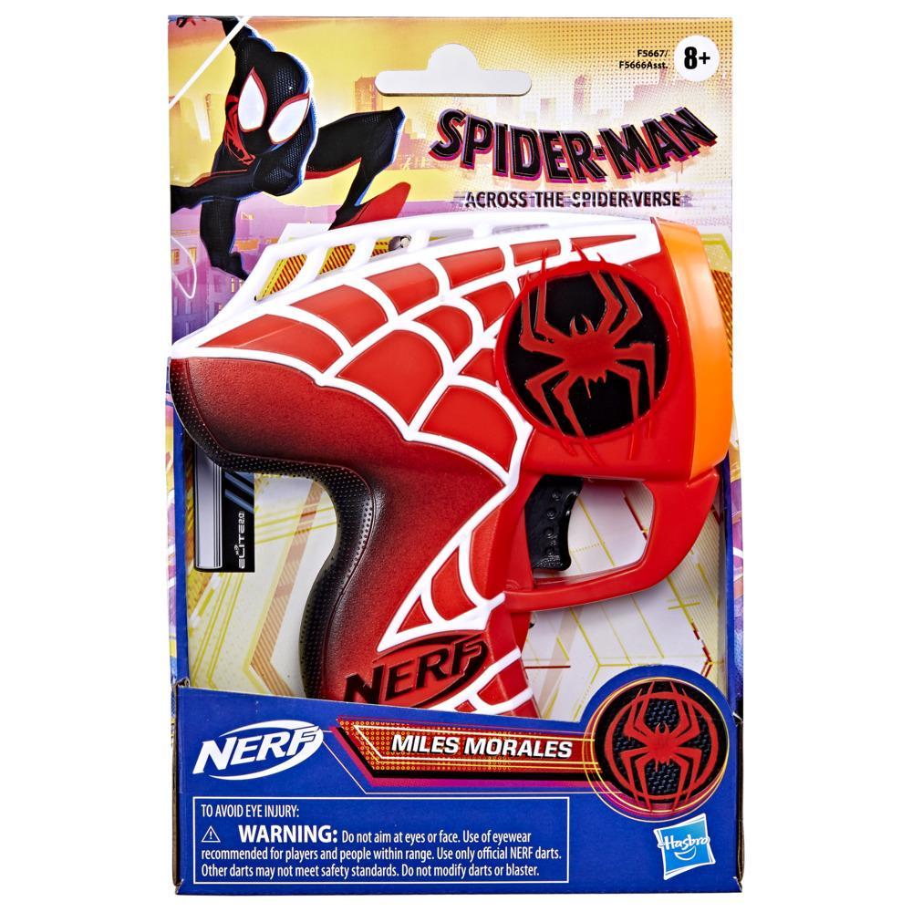 Nerf Spider-Man: Across The Spider-Verse, Miles Morales Dart Blaster, Movie Inspired Design, 2 Nerf Elite Darts