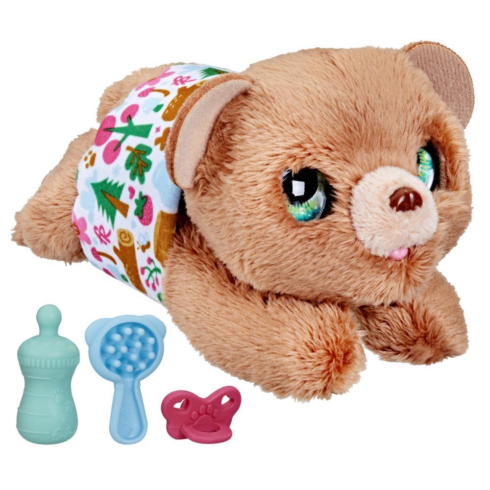 furReal Newborns Bear Interactive Animatronic Plush Toy: Electronic Pet with Sound Effects, Closing Eyes; Ages 4 & up