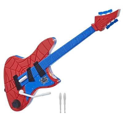 Marvel Spider-Man: Across the Spider-Verse Spider-Punk Web Blast Guitar, Fun Musical Roleplay Toy for Kids Ages 5 and Up