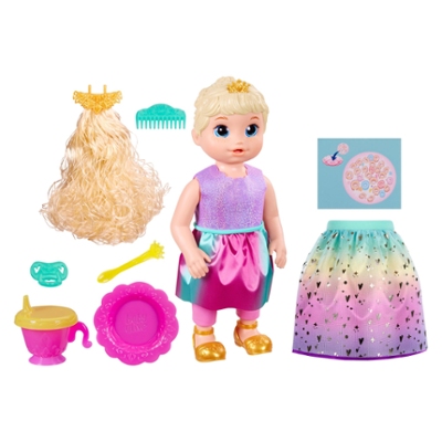Baby Alive Princess Ellie Grows Up! Doll, 18-Inch Growing Talking Baby Doll Toy for Kids Ages 3 and Up, Blonde Hair