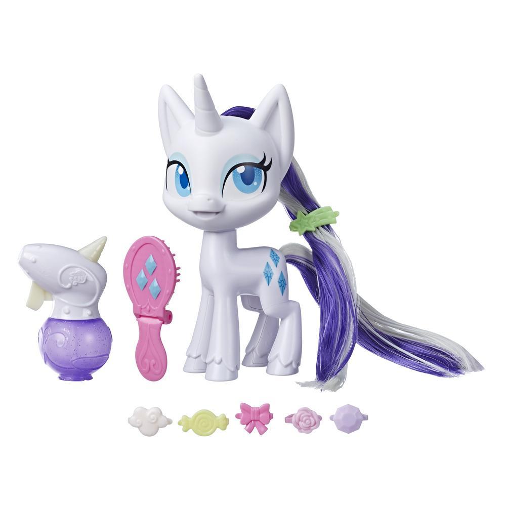 My Little Pony Magical Mane Rarity Toy, 6.5-Inch Figure with Hair that Grows and Changes Color, 10 Surprise Accessories