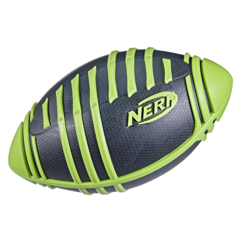 Nerf Weather Blitz Foam Football For All-Weather Play, Easy-To-Hold Grips, Great For Indoor Outdoor Games -- Green | Nerf