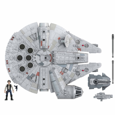 Millennium Falcon Star Wars Black Titanium Series Spaceship & Stand Hasbro Toys 