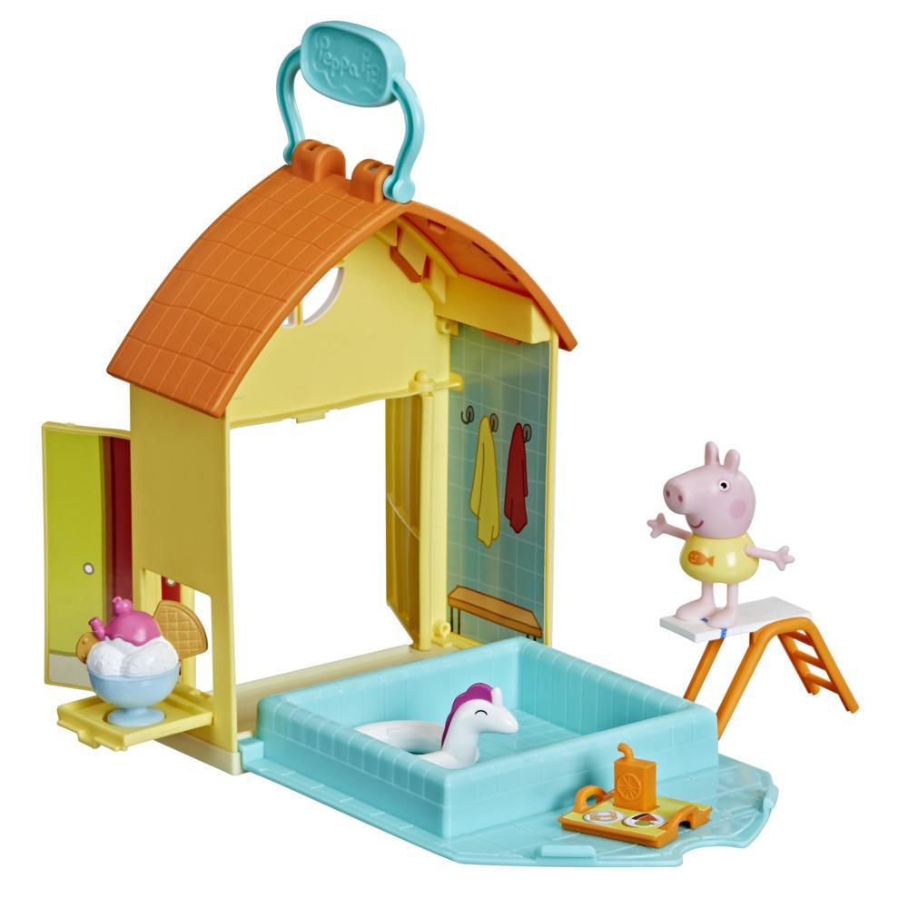Peppa Pig Peppa’s Adventures Peppa’s Swimming Pool Fun Playset Preschool Toy, Includes 1 Figure and 4 Accessories