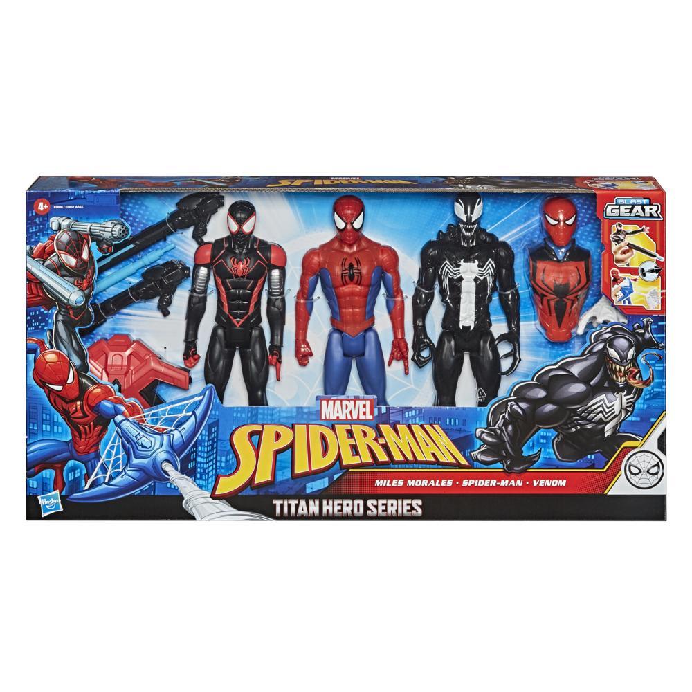 Figura Black Suit Spiderman 30cm Marvel Blast Gear Hasbro E8523 superheroe 
