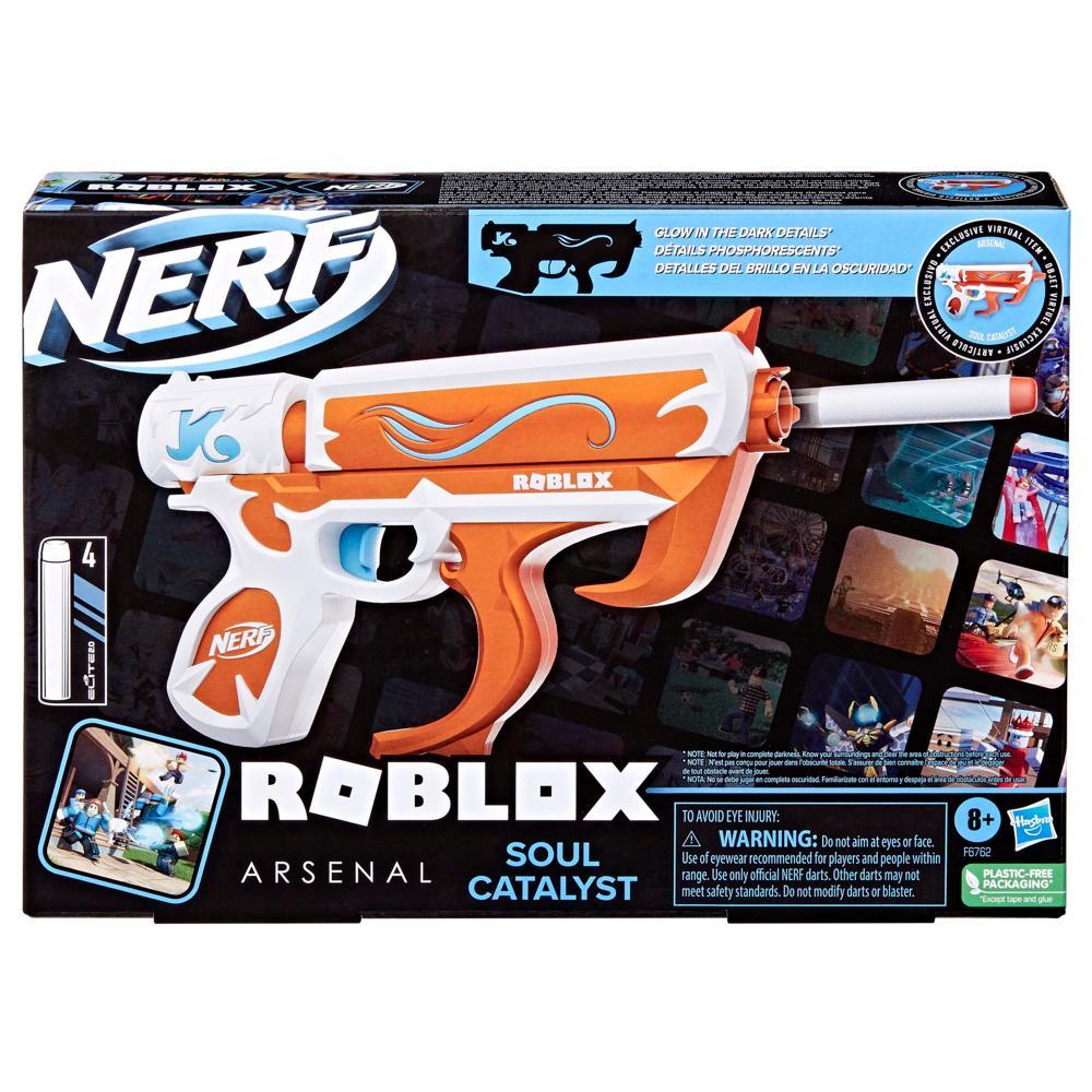 Nerf Roblox Arsenal: Soul Catalyst Dart Blaster, Includes Code to Redeem Exclusive Virtual Item, 4 Elite Nerf Darts