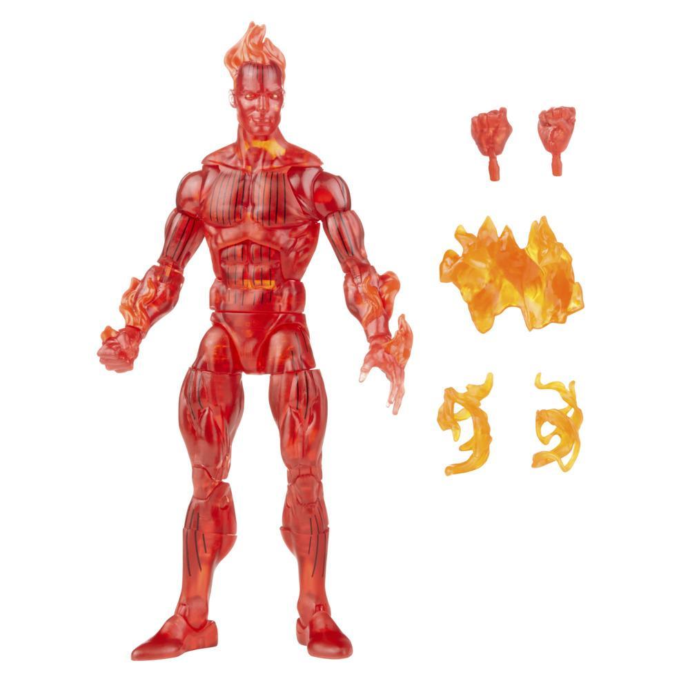 Hasbro Marvel Legends Series Retro Fantastic Four The Human Torch 6-inch Action Figure Toy, Includes 4 Accessories
