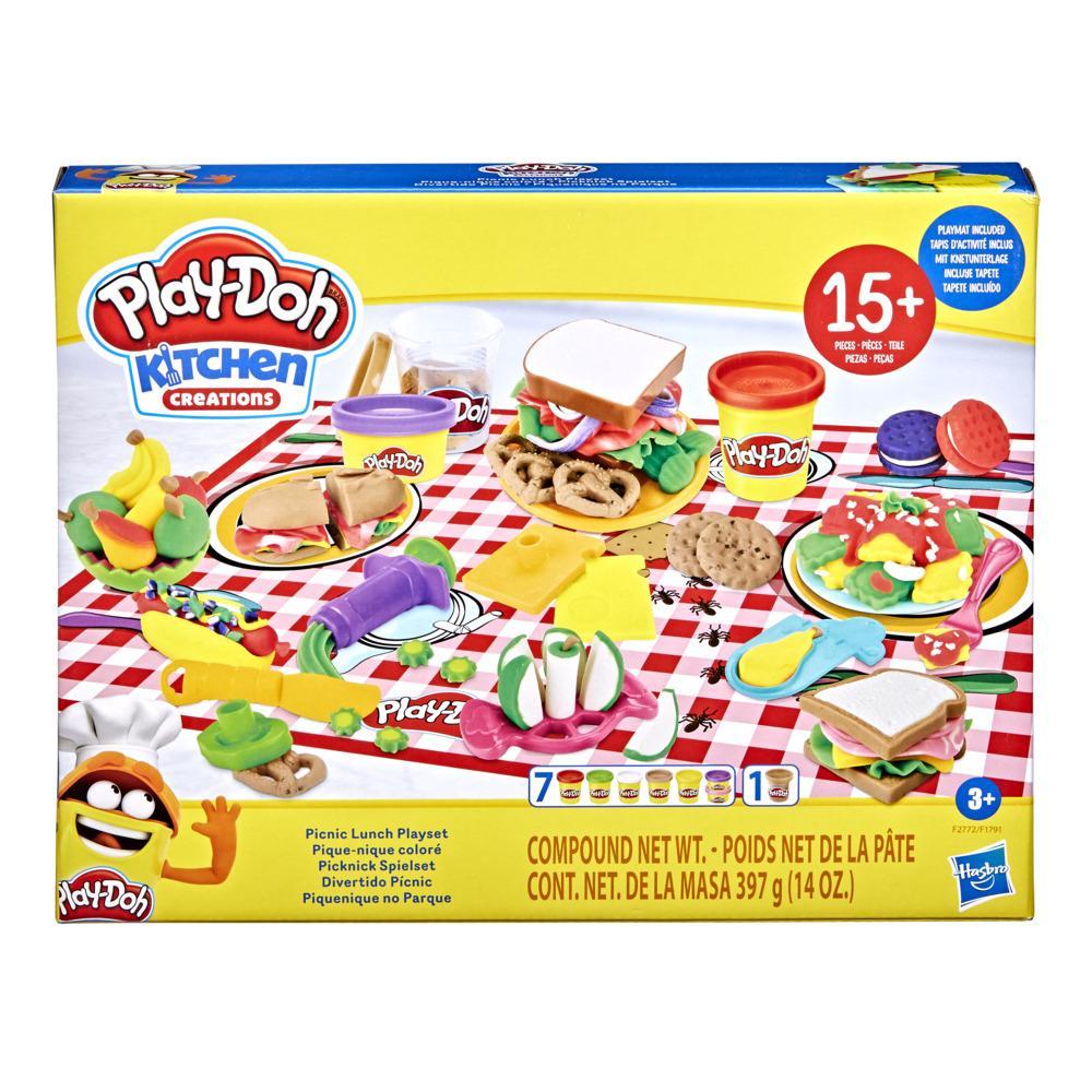 Play-Doh Kitchen Creations Picnic Lunch Playset for Kids 3 Years and Up  with 8 Colors, Playmat, Over 15 Tools - Play-Doh