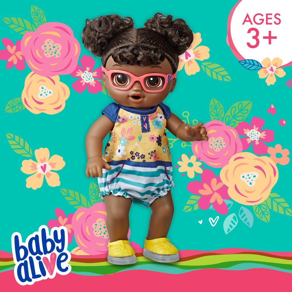 BABY ALIVE STEP 'N GIGGLE BABY Black Hair 25 SOUNDS-PHRASES Light Up Shoes NEW