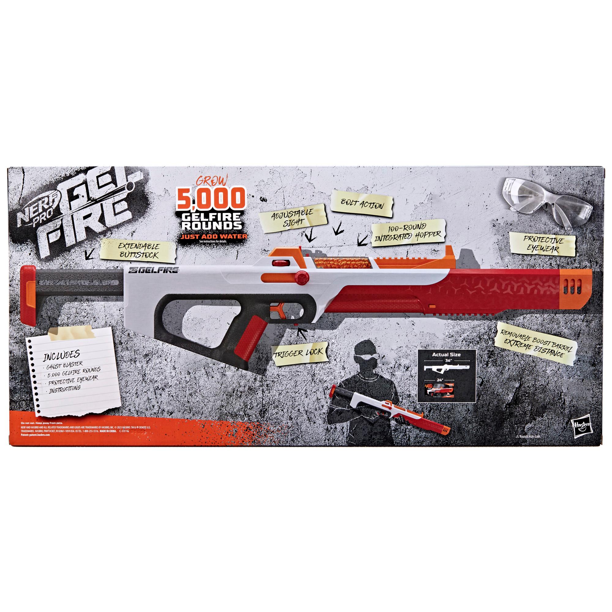 Nerf Pro Gelfire Ghost Blaster, Boost Barrel, 5000 Gel Rounds, Eyewear, For  Ages 14+