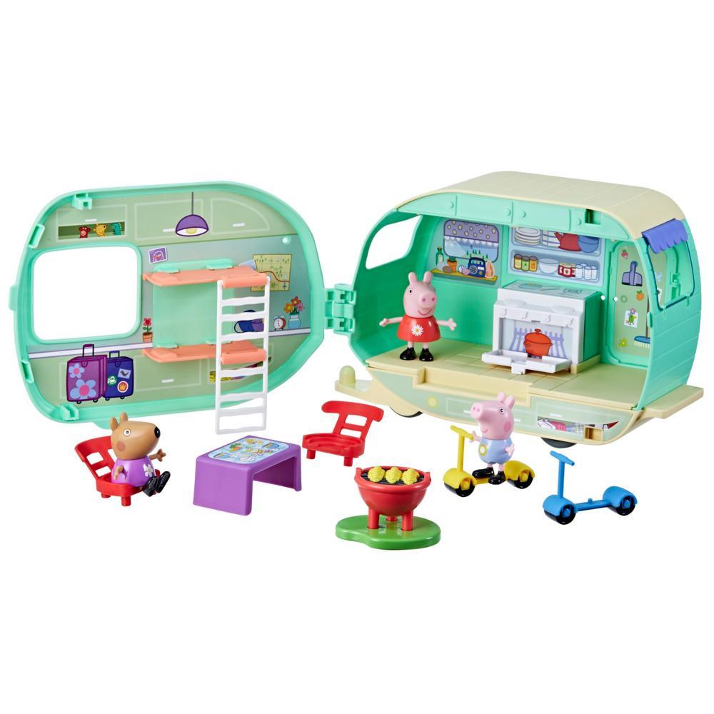 Peppa Pig Peppa's Adventures Peppa's Beach Campervan Vehicle Preschool Toy:  10 Pieces, Rolling Wheels; Ages 3 and Up Multicolor F3632