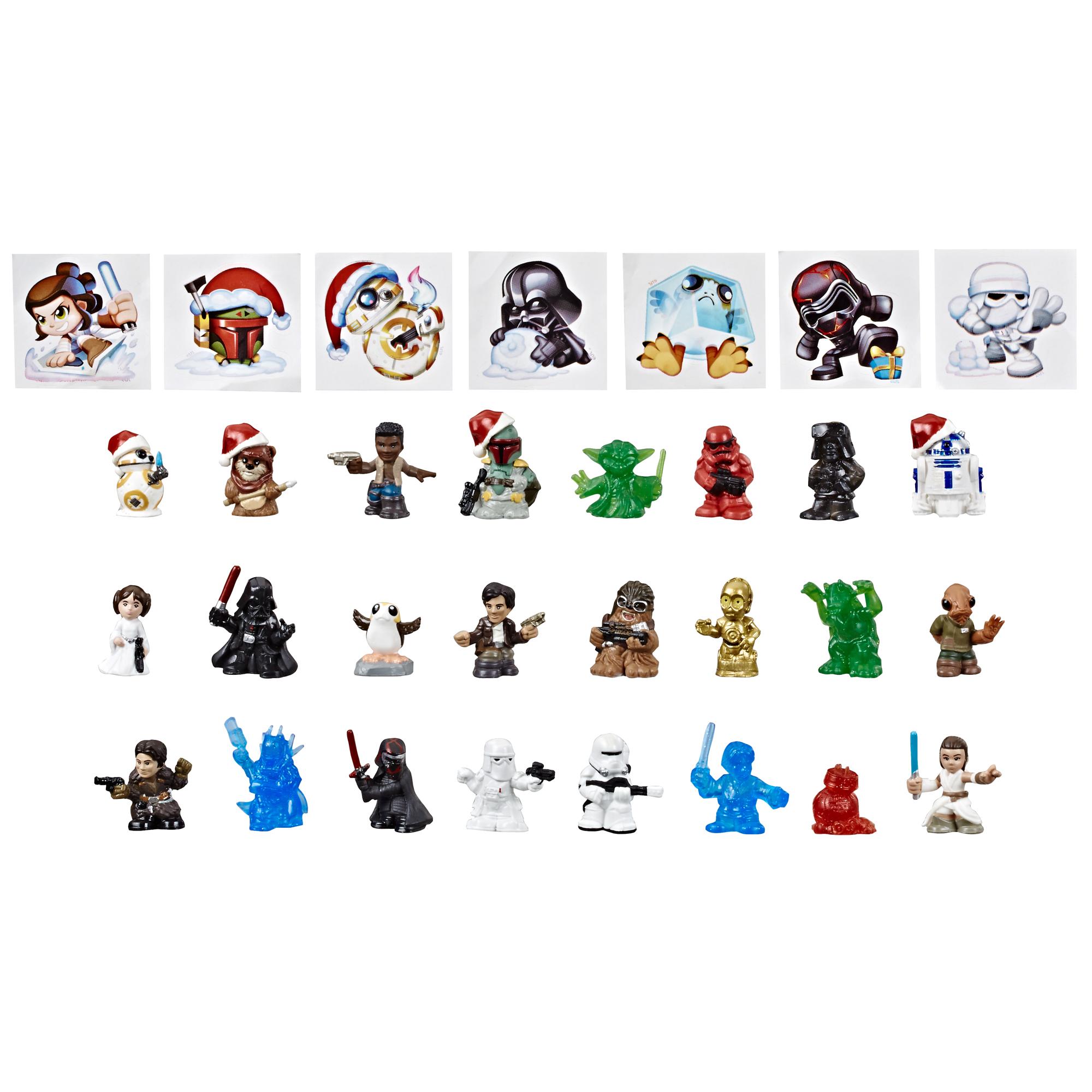 Star Wars Micro Force Advent Calendar Holiday Display, 24 Collectible Surprise Mini Figures and 7 Exclusive Stickers