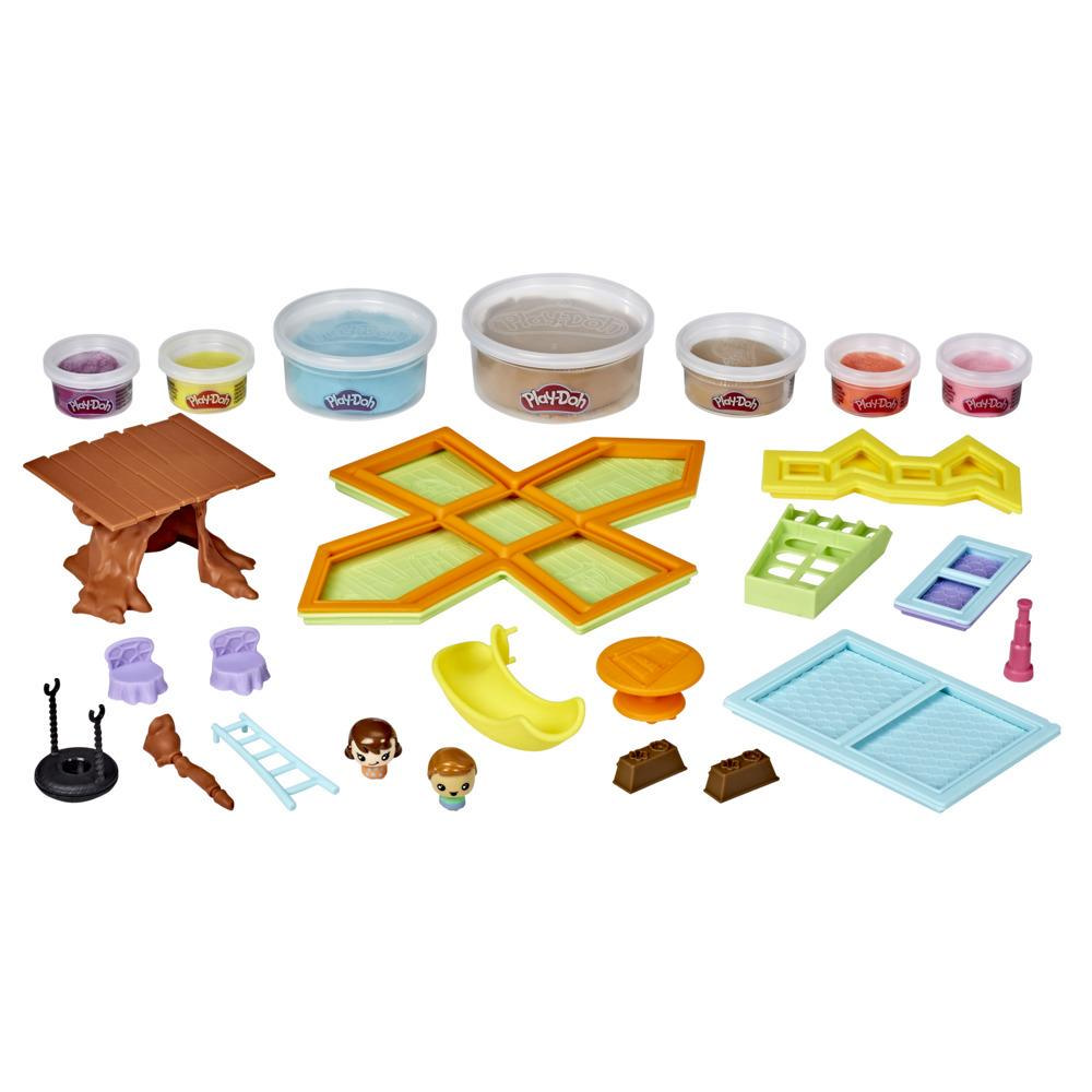 Play-Doh Builder Treehouse Toy Building Kit for Kids 5 Years and Up with 7 Non-Toxic Play-Doh Colors