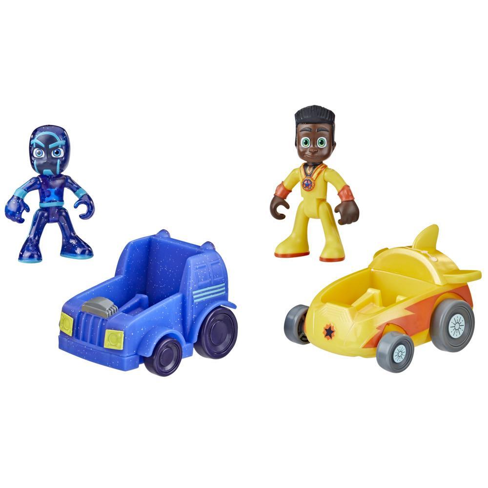 PJ Masks Newton Star vs Night Ninja Battle Racers Preschool Toy, Vehicle and Figure Set for Kids Ages 3 and Up