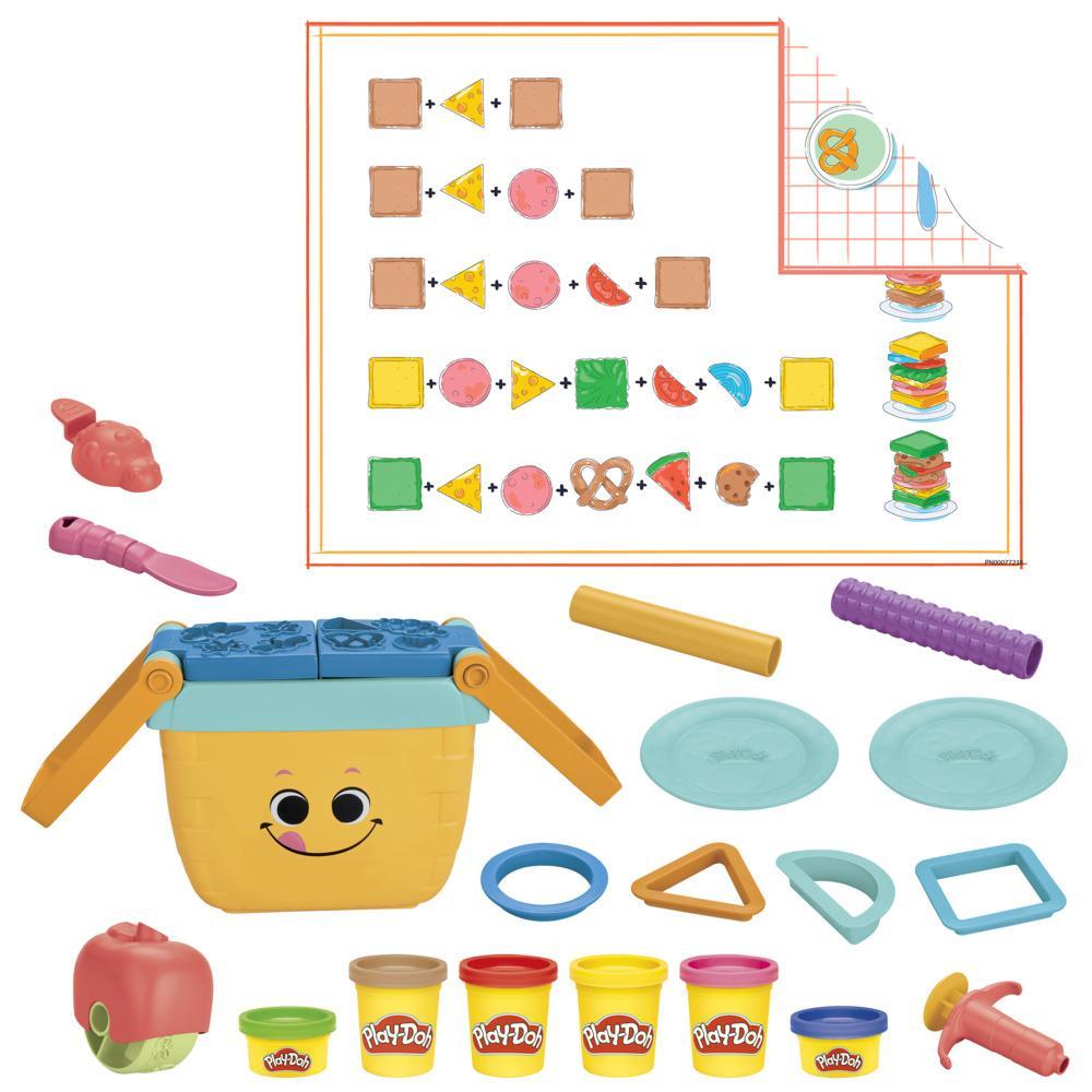 Play-Doh Picnic Shapes Starter Set, 12 Tools and 6 Cans, Preschool Toys