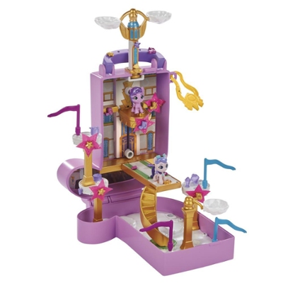 My Little Pony Mini World Magic Compact Creation Zephyr Heights Toy - Portable Playset, Pipp Petals Pony, Kids Ages 5+