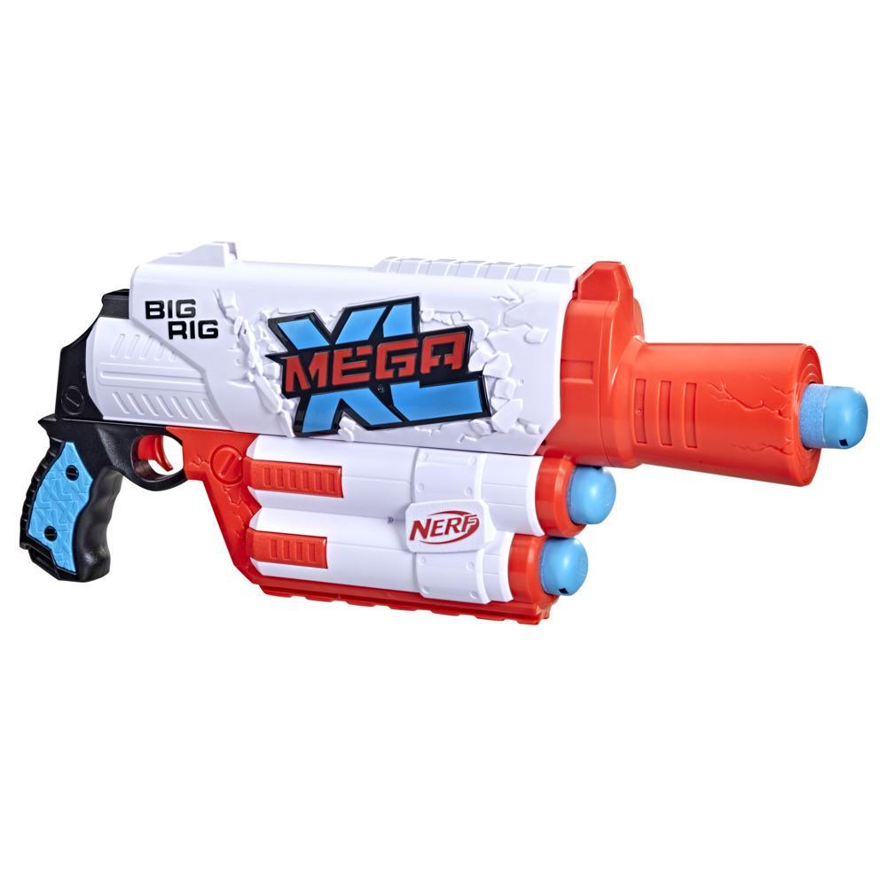 Nerf Mega XL Big Rig Blaster, Largest Nerf Mega Darts Ever, 3 Nerf Mega XL  Whistler Darts, XL Dart Blasting, Dart Storage - Nerf