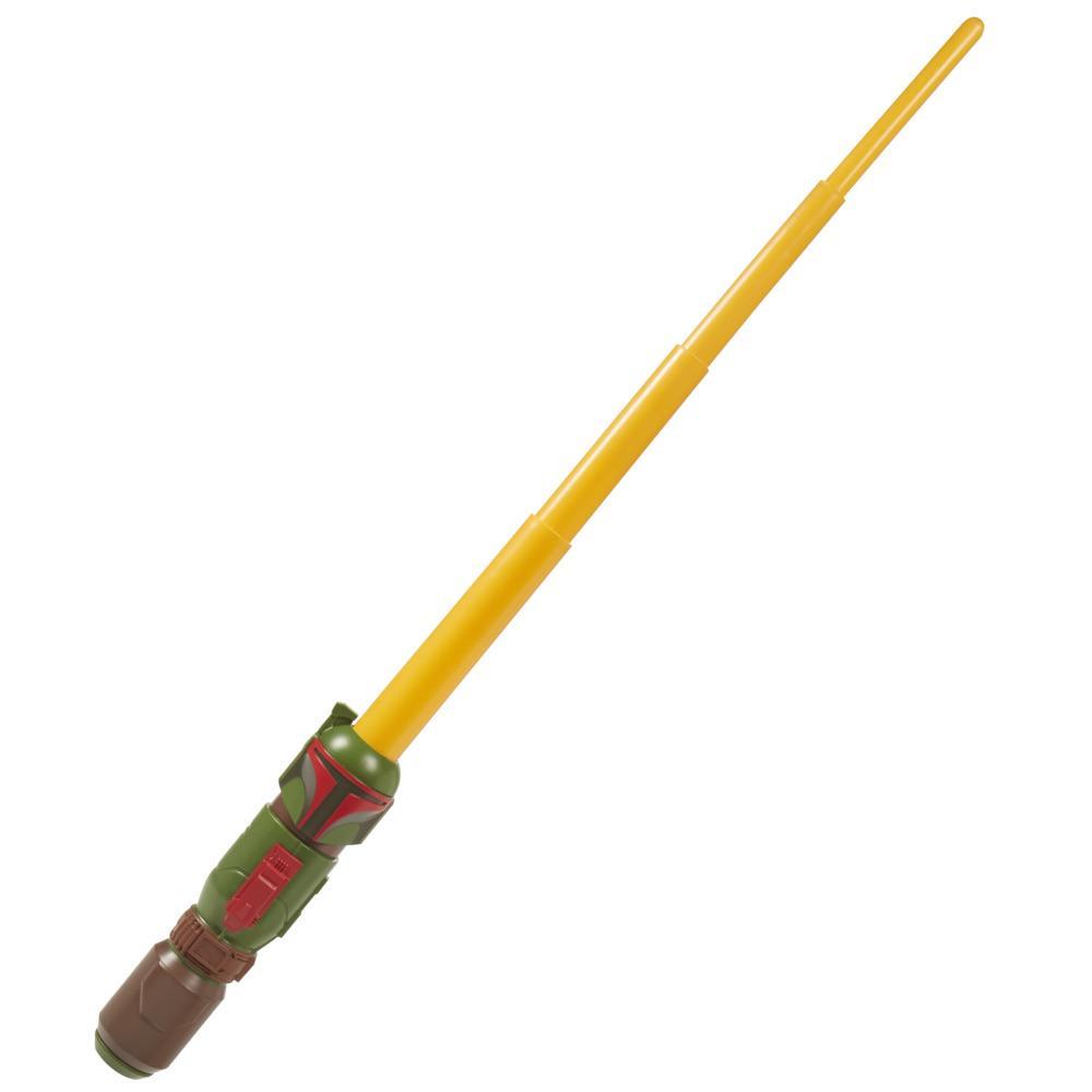 Star Wars Lightsaber Squad Boba Fett Extendable Yellow Lightsaber Role Play, Pretend Play Toy for Kids Ages 4 and Up