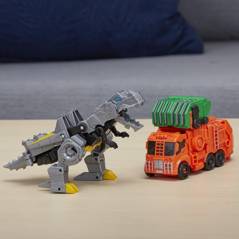Transformers Cyberverse Spark Armor Grimlock Trash Car Combiner Truck T-rex 