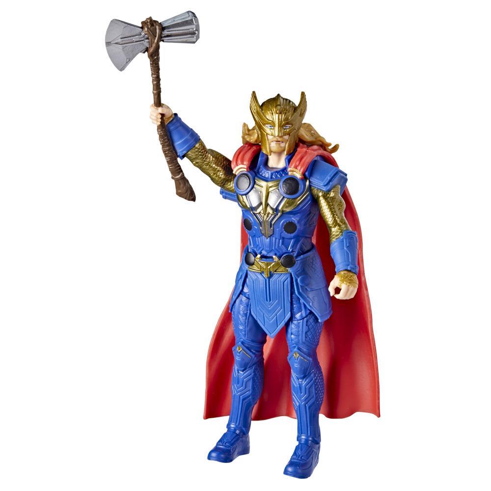 Marvel Studios' Thor: Love and Thunder Thor Toy, 6-Inch-Scale Deluxe Figure with Action Feature for Kids Ages 4 and Up