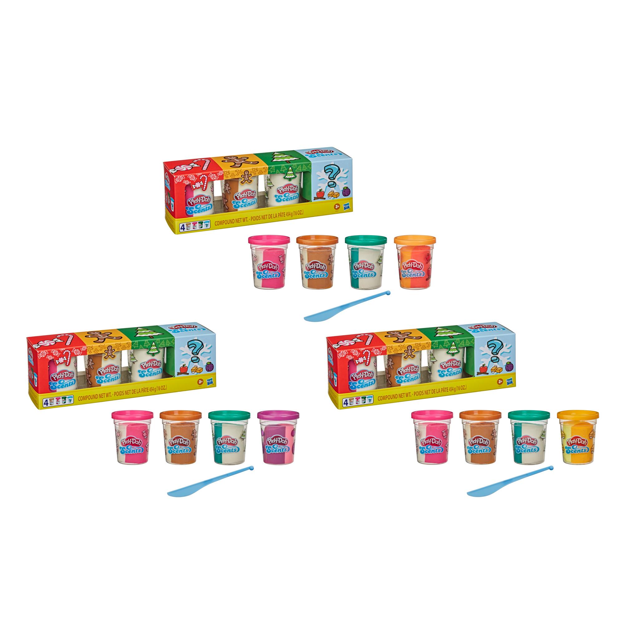 Play-Doh Scents Holiday Mystery 4-Pack with 4 Non-Toxic Scented Play-Doh Colors Including Surprise Scent