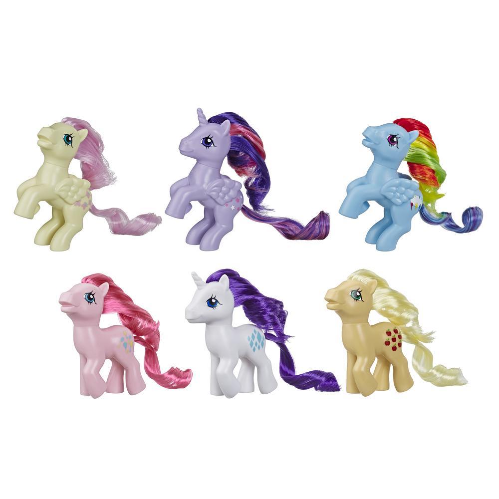 My Little Pony Retro Rainbow Mane 6 -- 80s-Inspired My Little Pony Collectable Figures