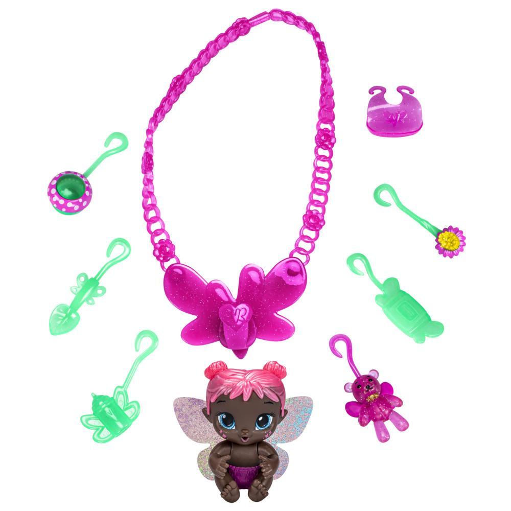 Baby Alive Glo Pixies Minis Carry ‘n Care Necklace, Rose Blossom, 3.75-Inch Pixie Toy, Charm Necklace and Doll Carrier