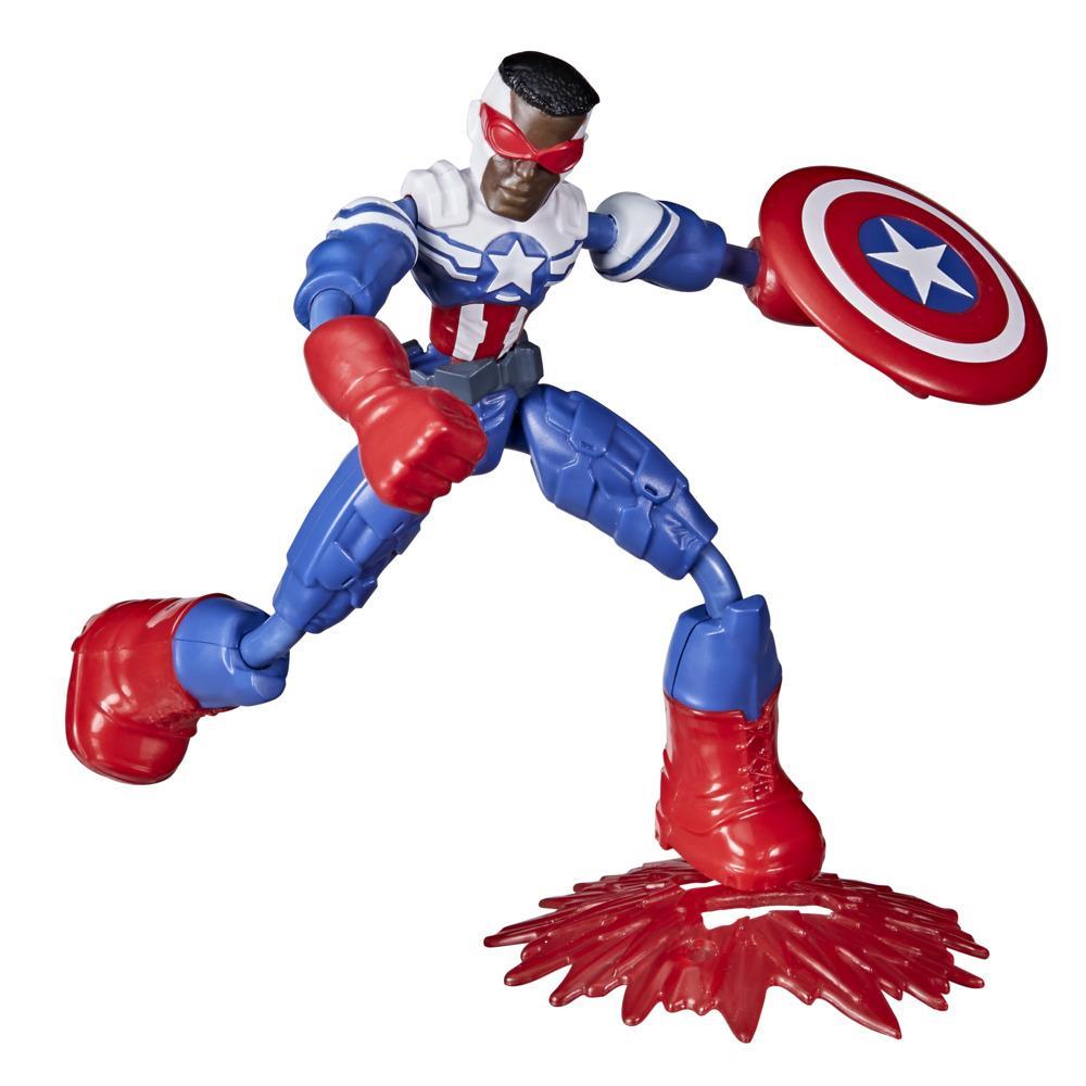 Marvel Avengers Bend And Flex Action Figure, 6-Inch Flexible Captain America Super Hero Figure Toy, Ages 4 And Up