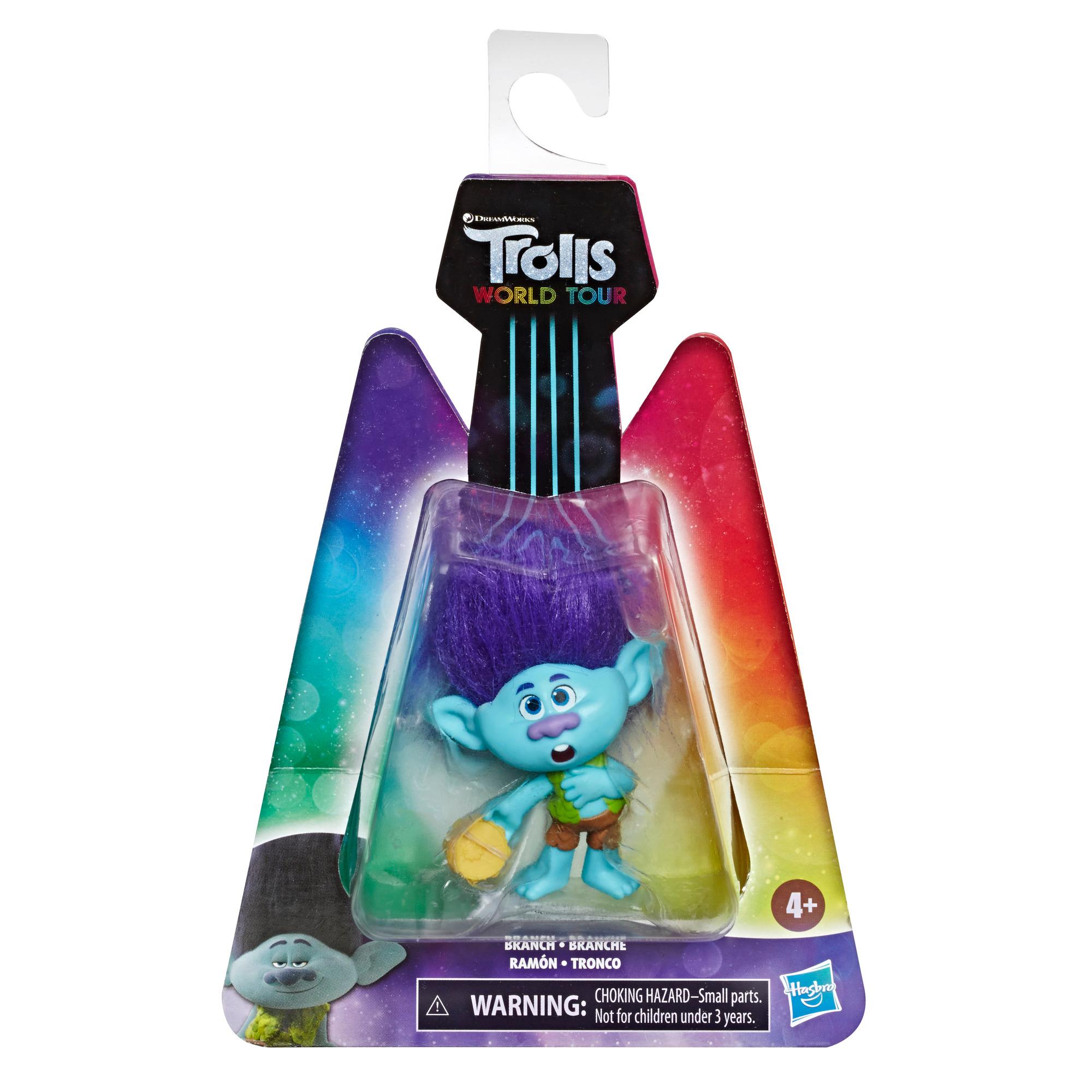 DreamWorks Trolls World Tour Branch, Doll Figure with Tambourine Accessory, Toy Inspired by the Movie Trolls World Tour