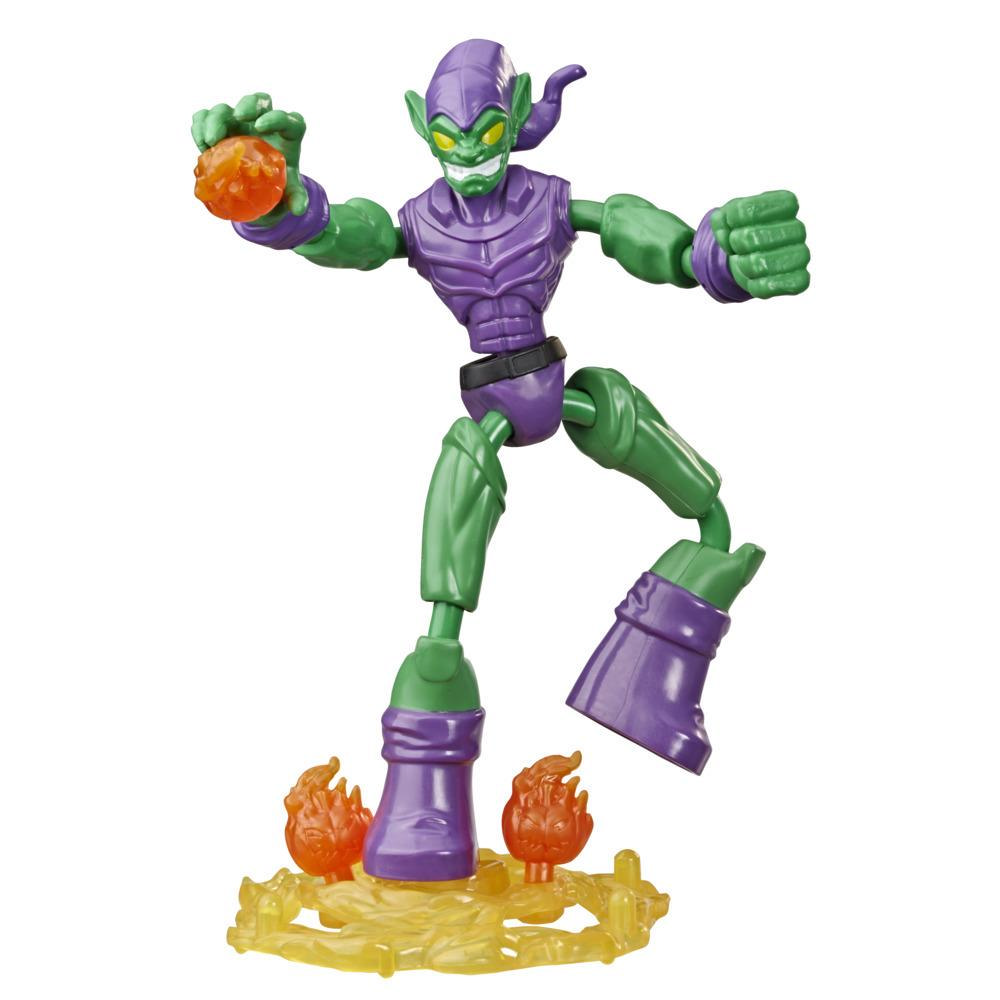 Marvel Spider-Man Bend and Flex Green Goblin Action Figure, 6-Inch Flexible Figure, Includes Blast Accessories Ages 4 And Up
