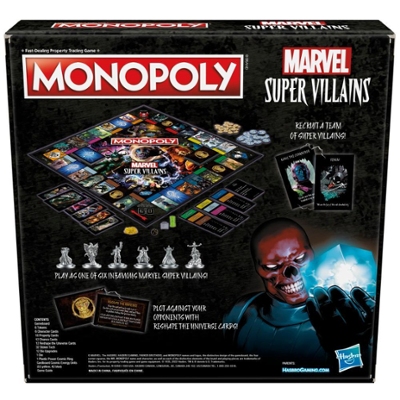 Monopoly: Marvel Super Villains Edition Board Game for Families and Kids Ages 8 and Up