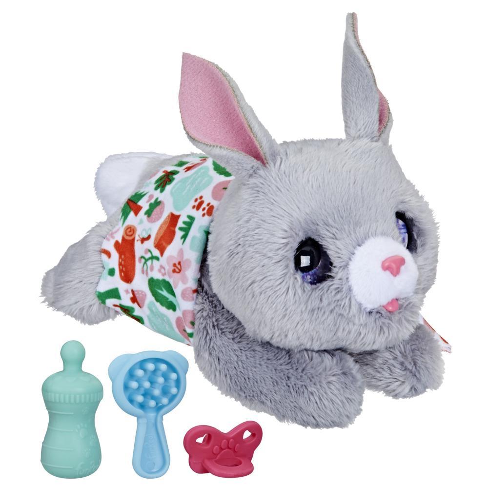furReal Newborns Bunny Interactive Animatronic Plush Toy: Electronic Pet with Sound Effects, Closing Eyes; Ages 4 & up