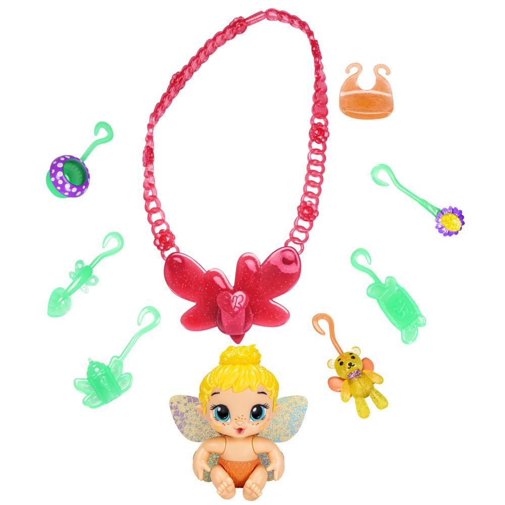 Baby Alive Glo Pixies Minis Carry ‘n Care Necklace, Sweetie Sunshine, 3.75-Inch Pixie Toy, Charm Necklace and Doll Carrier