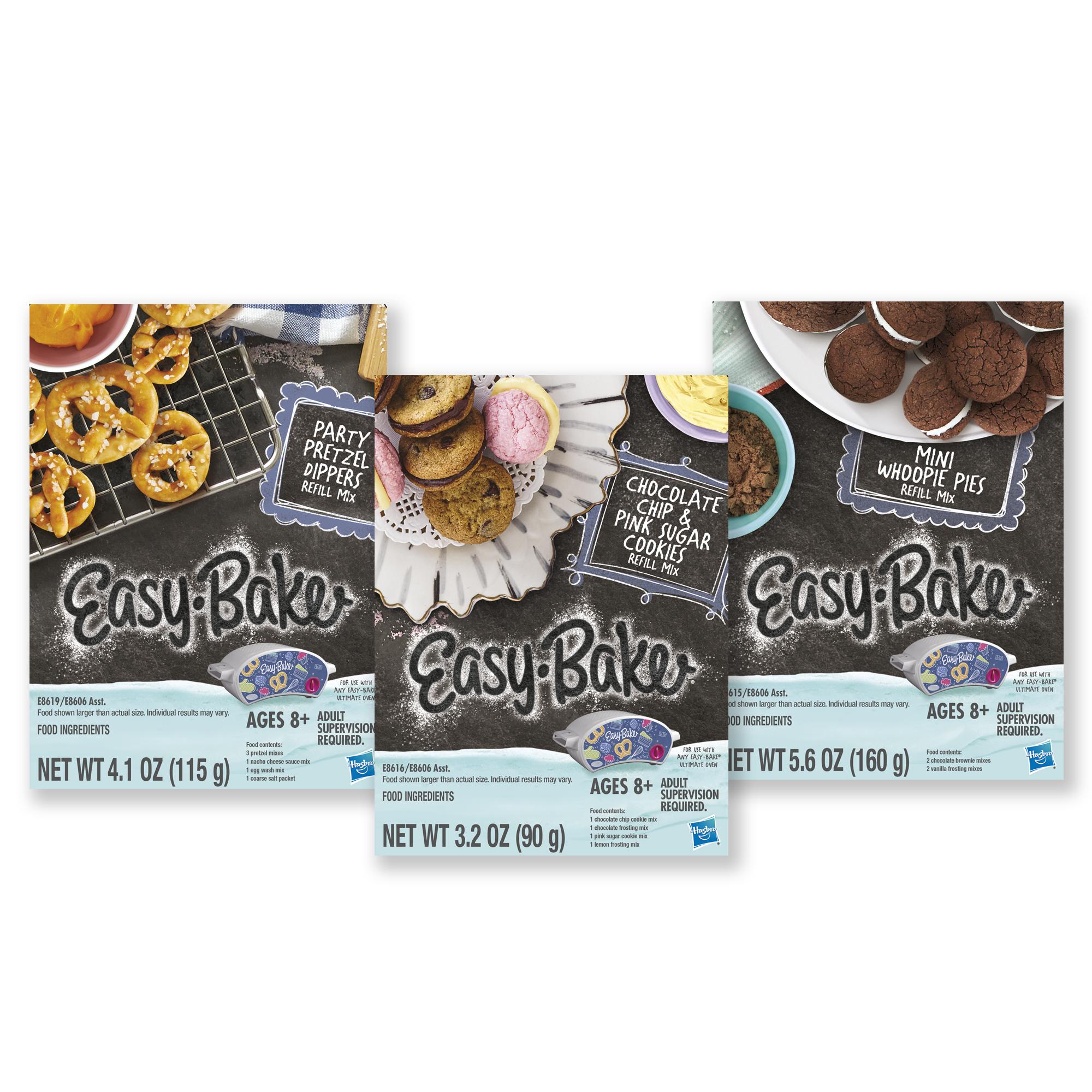 Easy-Bake Ultimate Oven Toy Refill Mix 3-Pack: Pretzels, Whoopie Pies, Chocolate Chip & Sugar Cookie Mixes, Ages 8 & Up