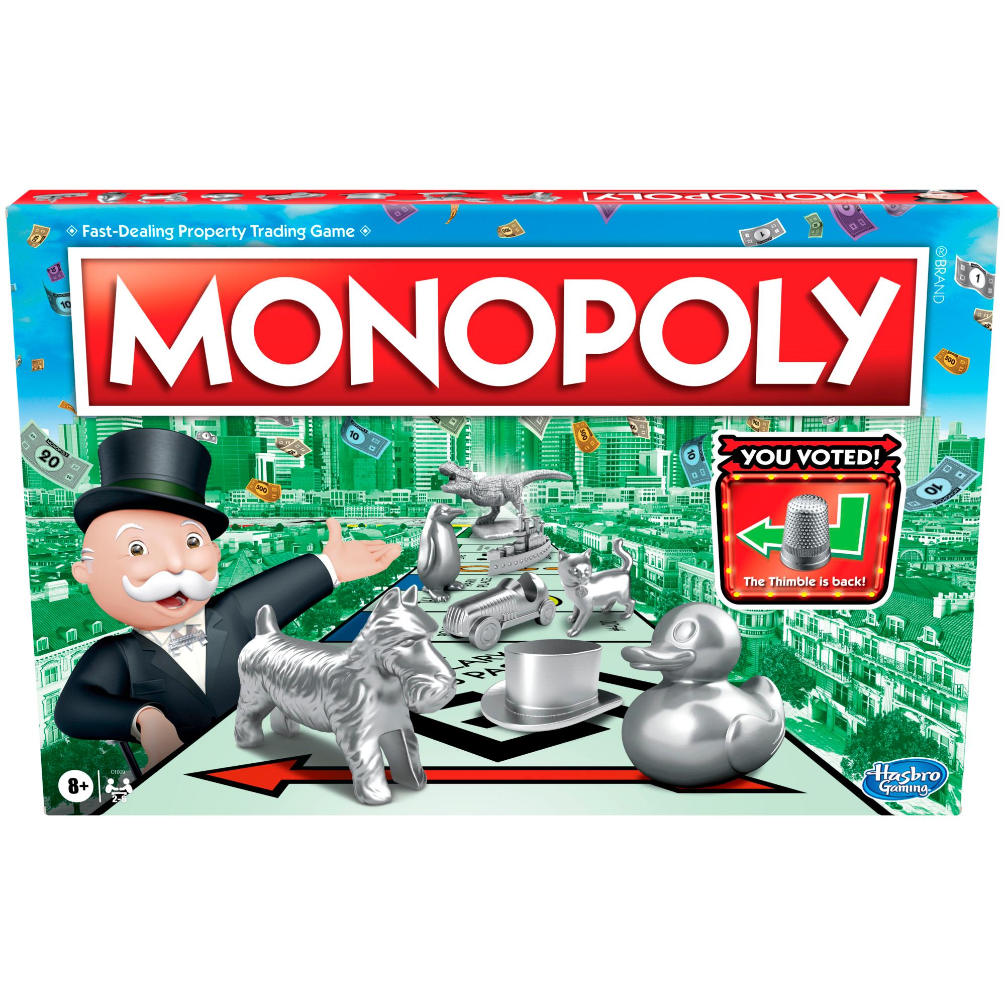 Monopoly Board Game for Ages 8+, For 2-6 Players, Includes 8 Tokens (Tokens May Vary)