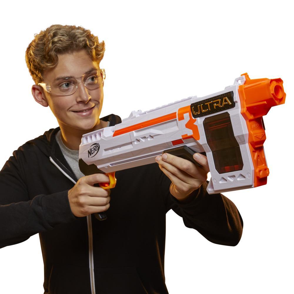 Nerf Ultra Three Blaster, Pump-Action, 8-Dart Internal Clip, 8 Nerf Ultra Darts, Compatible Only with Nerf Ultra Darts