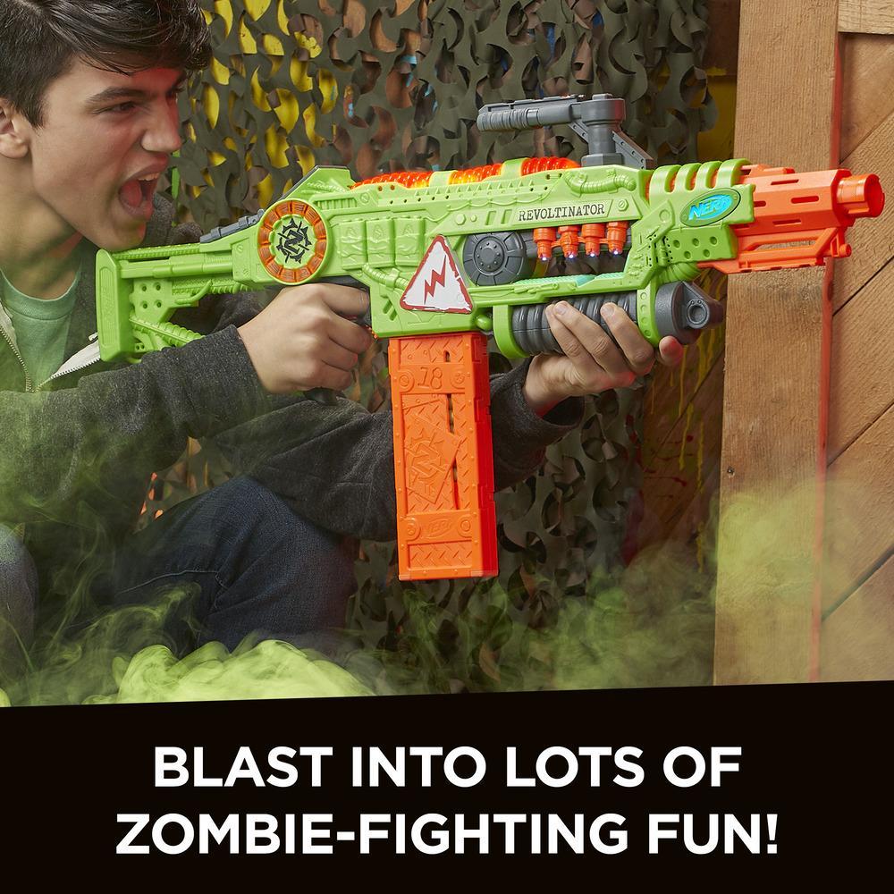 Revoltinator NERF Zombie Strike Toy Blaster With Lights Sounds and 8 NERF Darts for sale online 